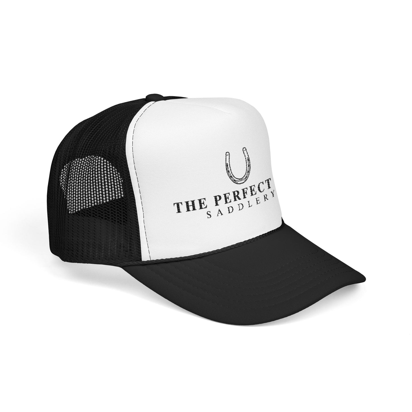 Trucker Hat — "The Perfect Fit Saddlery" Horseshoe Logo