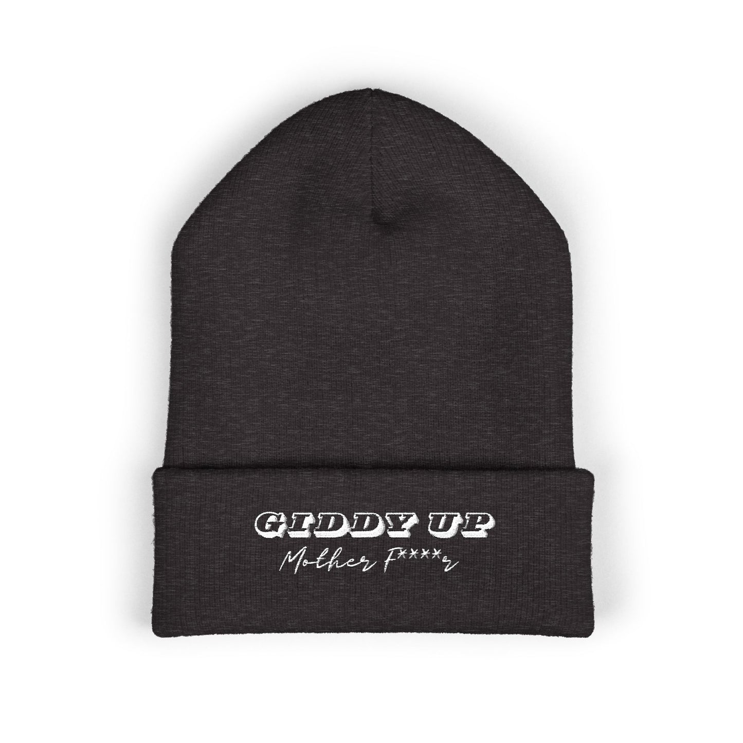 Giddy Up Embroidered Cuffed Beanie for Cozy Style