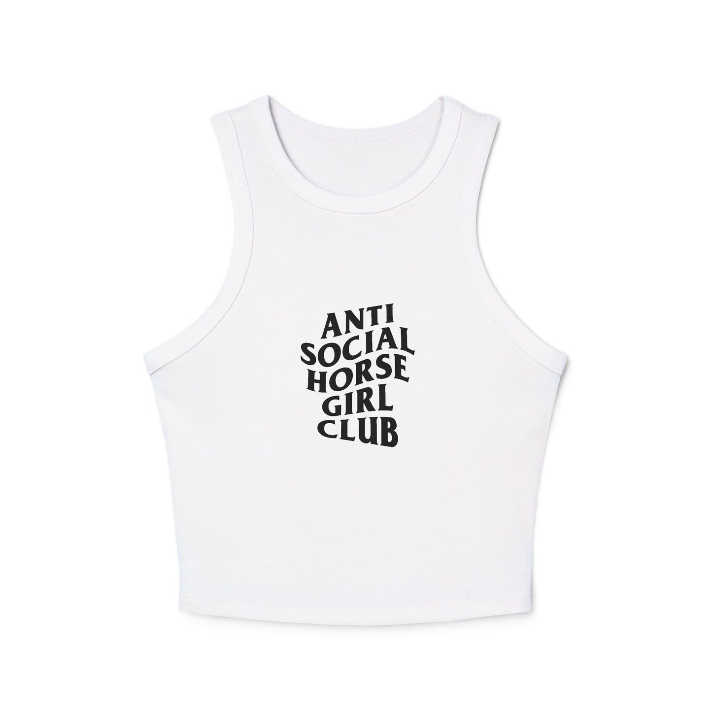 Anti Social Horse Girl Club Racer Tank — Women's Crop Tank Top