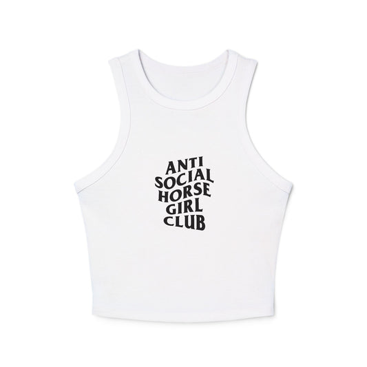 Anti Social Horse Girl Club Racer Tank — Women's Crop Tank Top