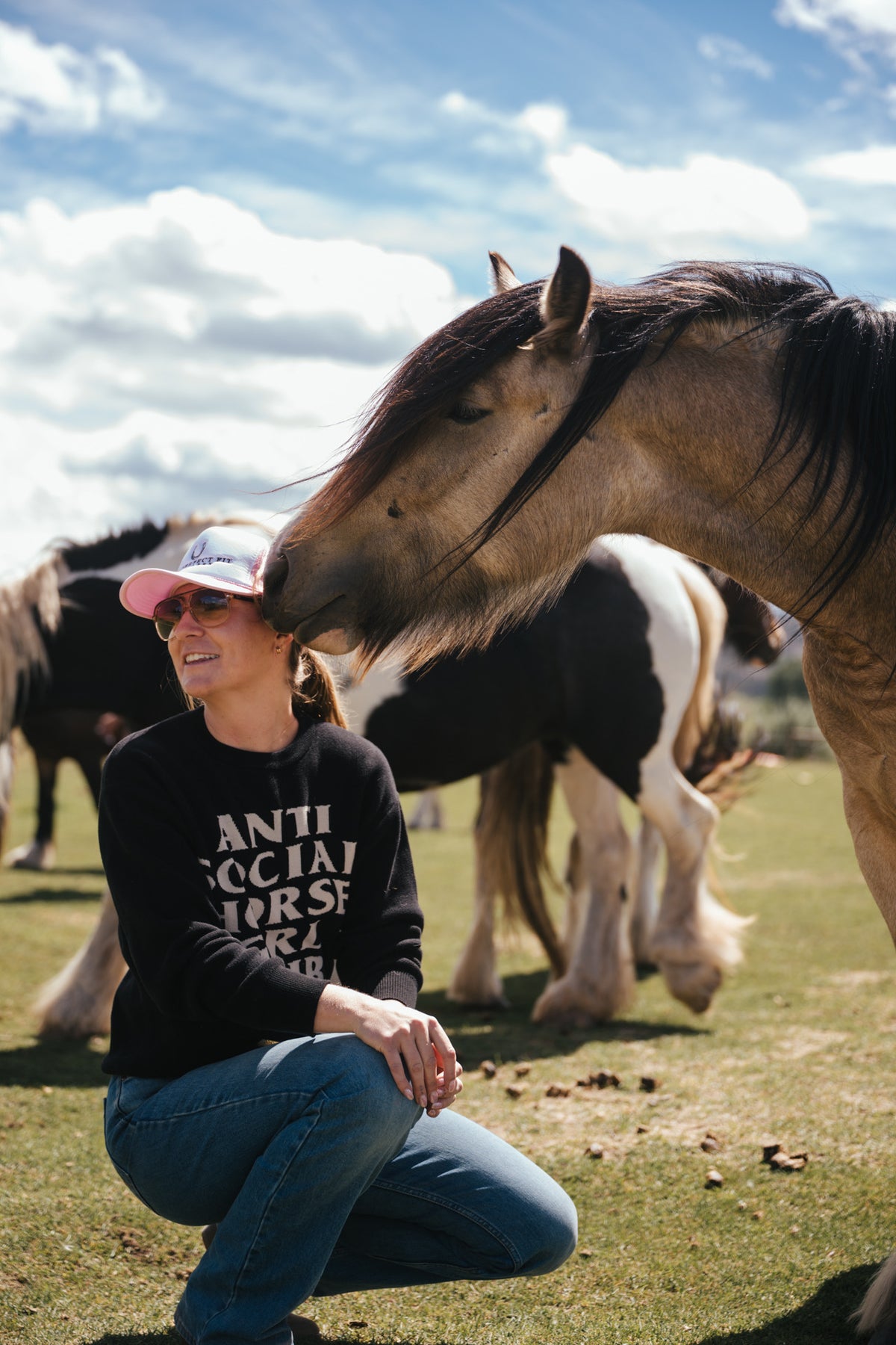 Anti Social Horse Girl Club knit crewneck sweater