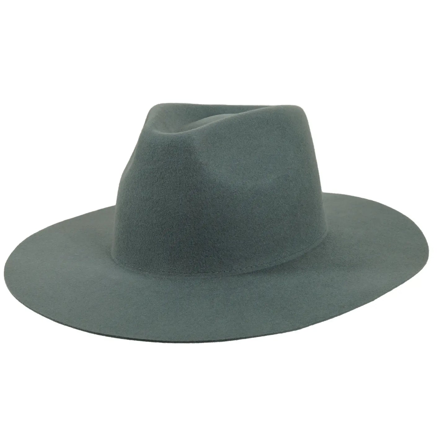 100% Wool Felt Flat Brim Fedora Hat - Style Rancher