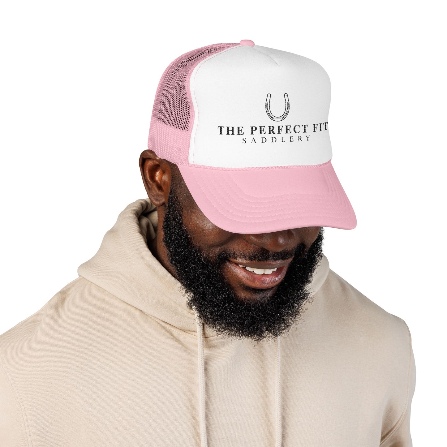 Trucker Hat — "The Perfect Fit Saddlery" Horseshoe Logo