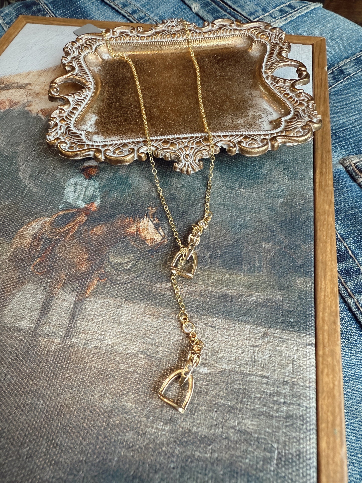 The Y Stirrup Necklace - Gold