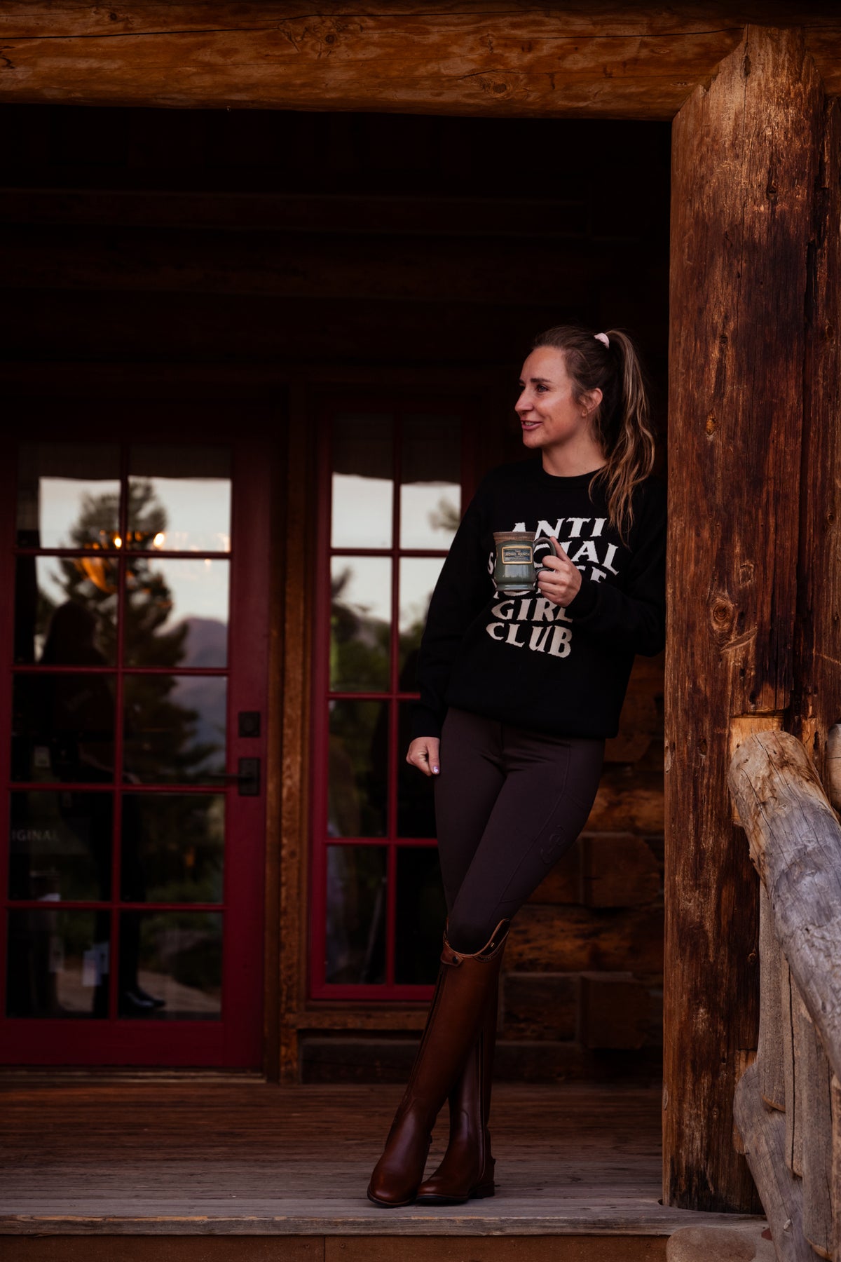 Anti Social Horse Girl Club knit crewneck sweater