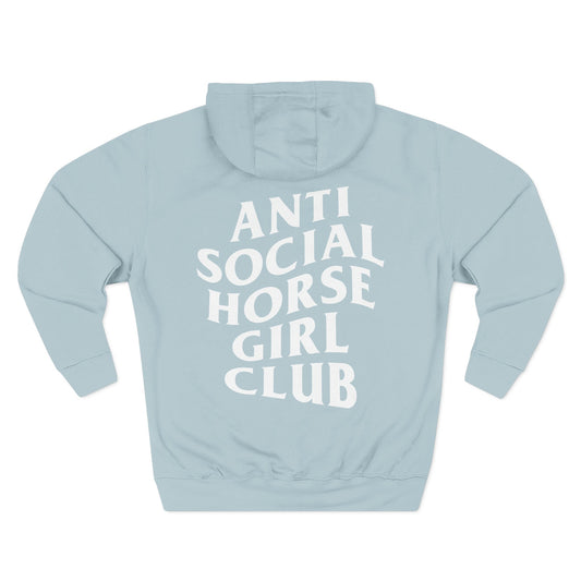Anti Social Horse Girl Club Hoodie, Relaxed Fit — Cozy Fleece Equestrian Pullover