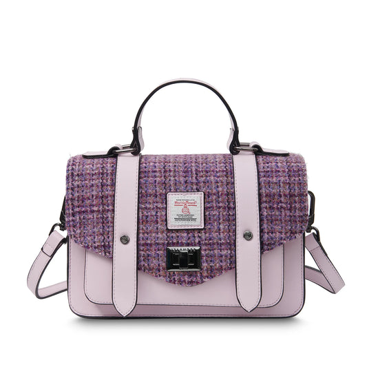 Medium Satchel in Violet Mini Dogtooth