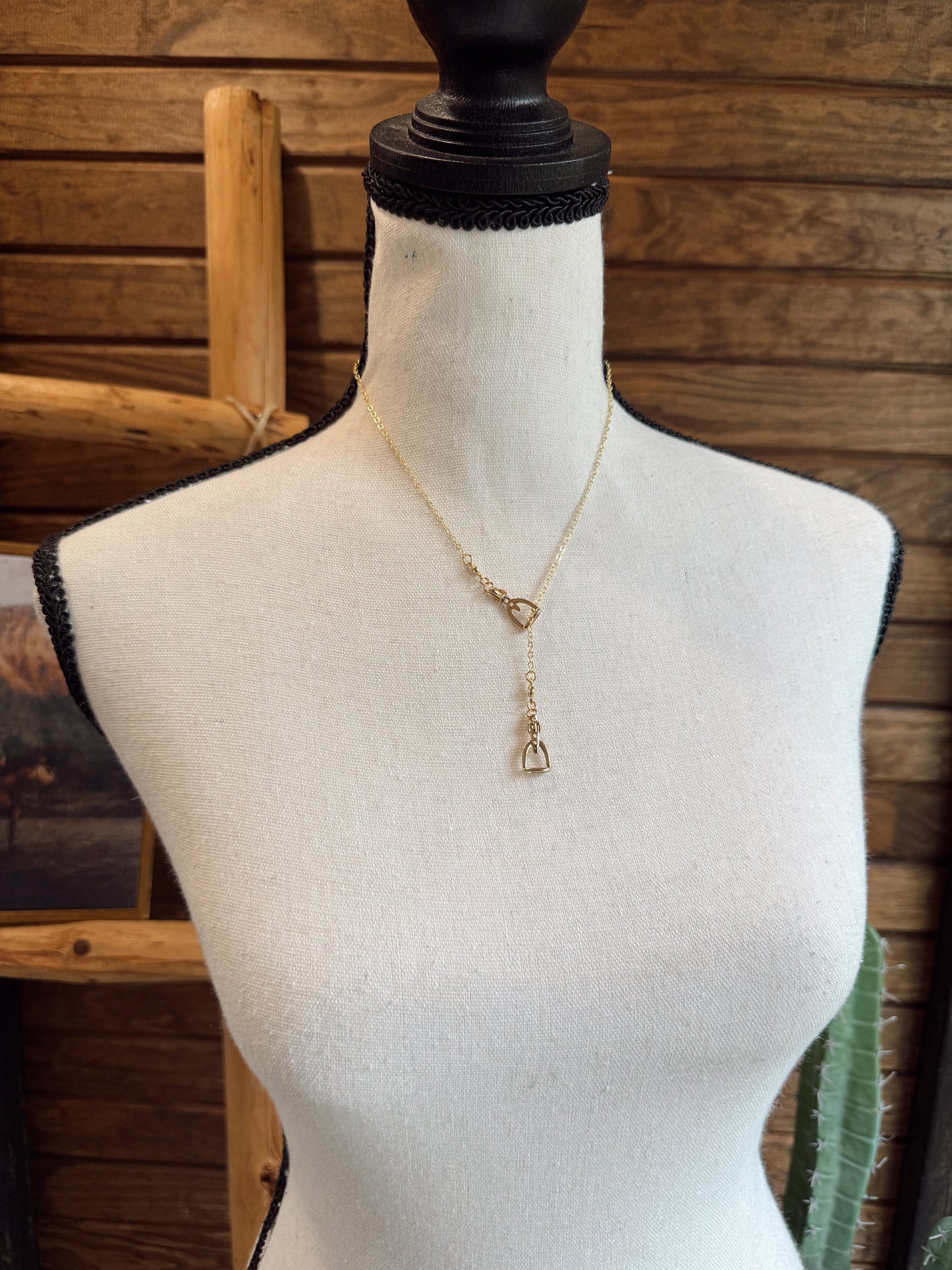 The Y Stirrup Necklace - Gold