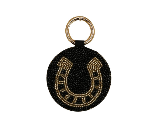 Black horse shoe keychain