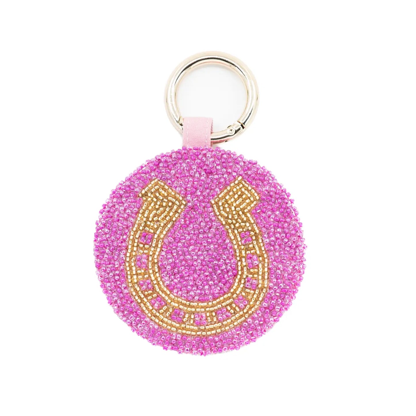 Beaded Horse Shoe Key Chain