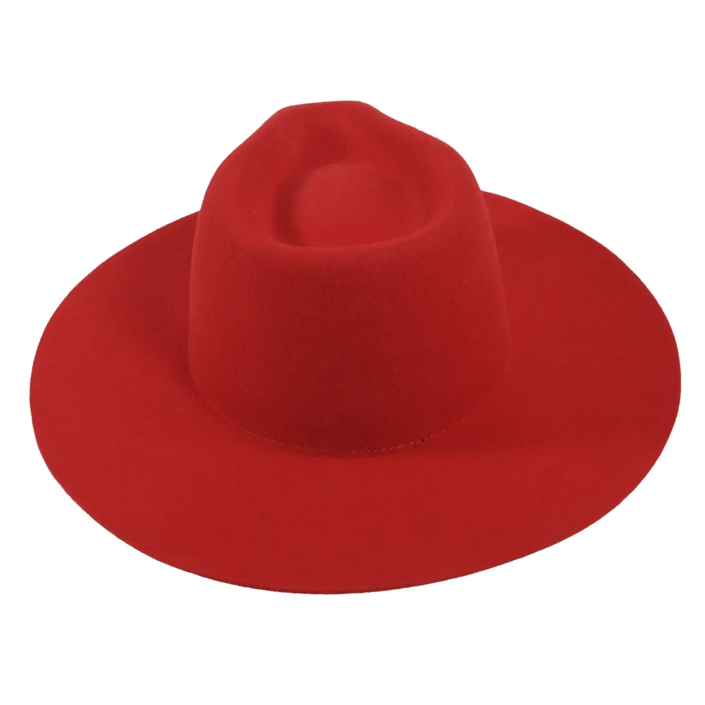 100% Wool Felt Flat Brim Fedora Hat - Style Rancher