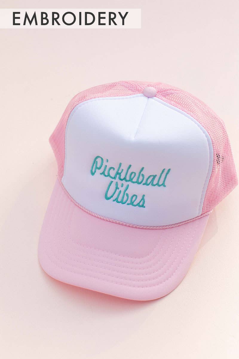 Embroidery Pickleball Vibes Pickleballer Trucker Hat Cap