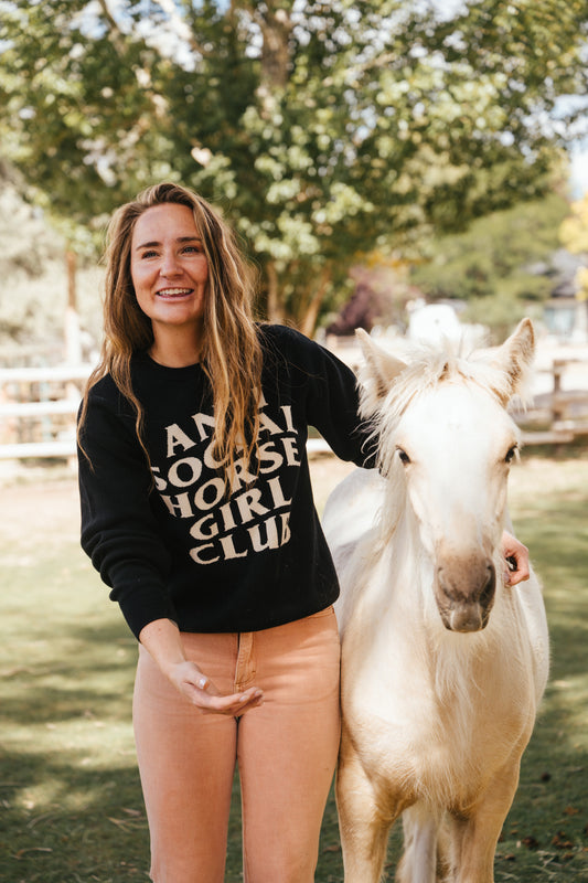 Anti Social Horse Girl Club knit crewneck sweater