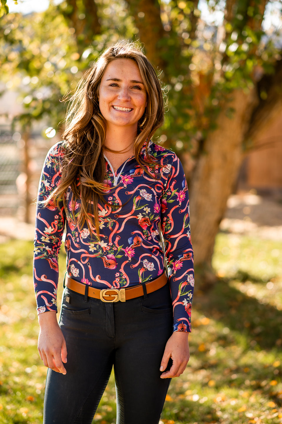 Midnight Floral Perforated Sun shirt