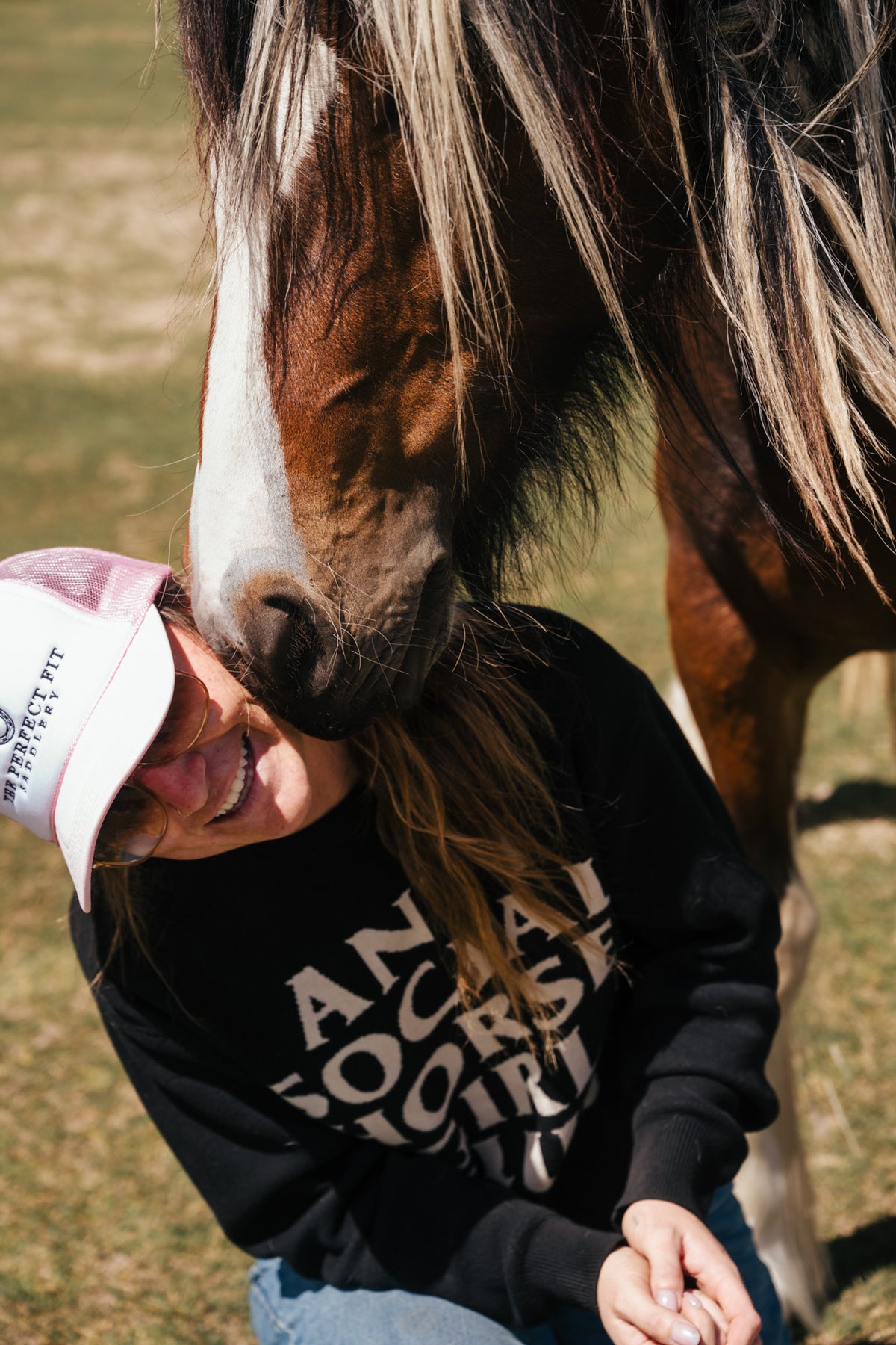 Anti Social Horse Girl Club knit crewneck sweater