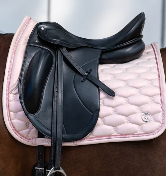 Marshmallow pink metallic saddle pad