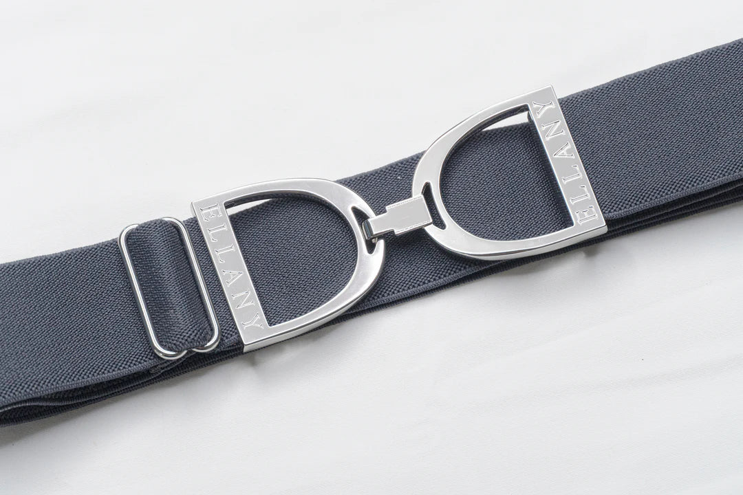 DENIM - 1.5" SILVER STIRRUP ELASTIC BELT