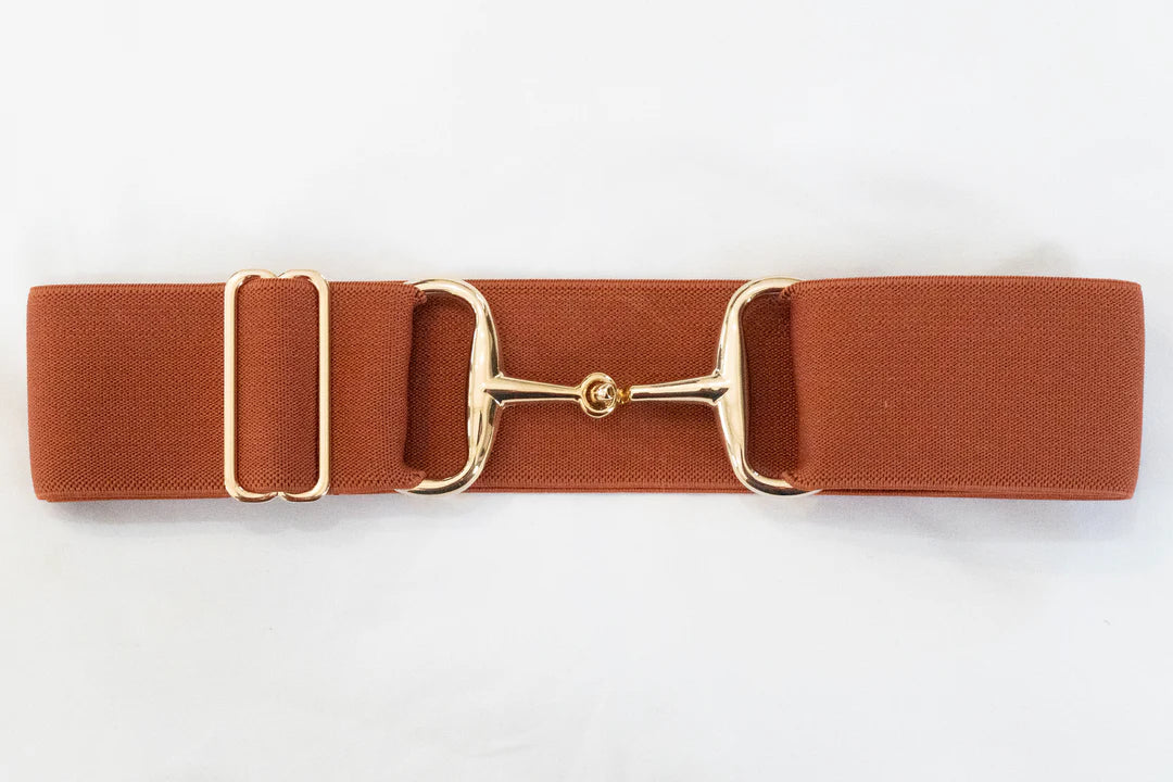 RUST - 2" GOLD SNAFFLE ELASTIC BELT