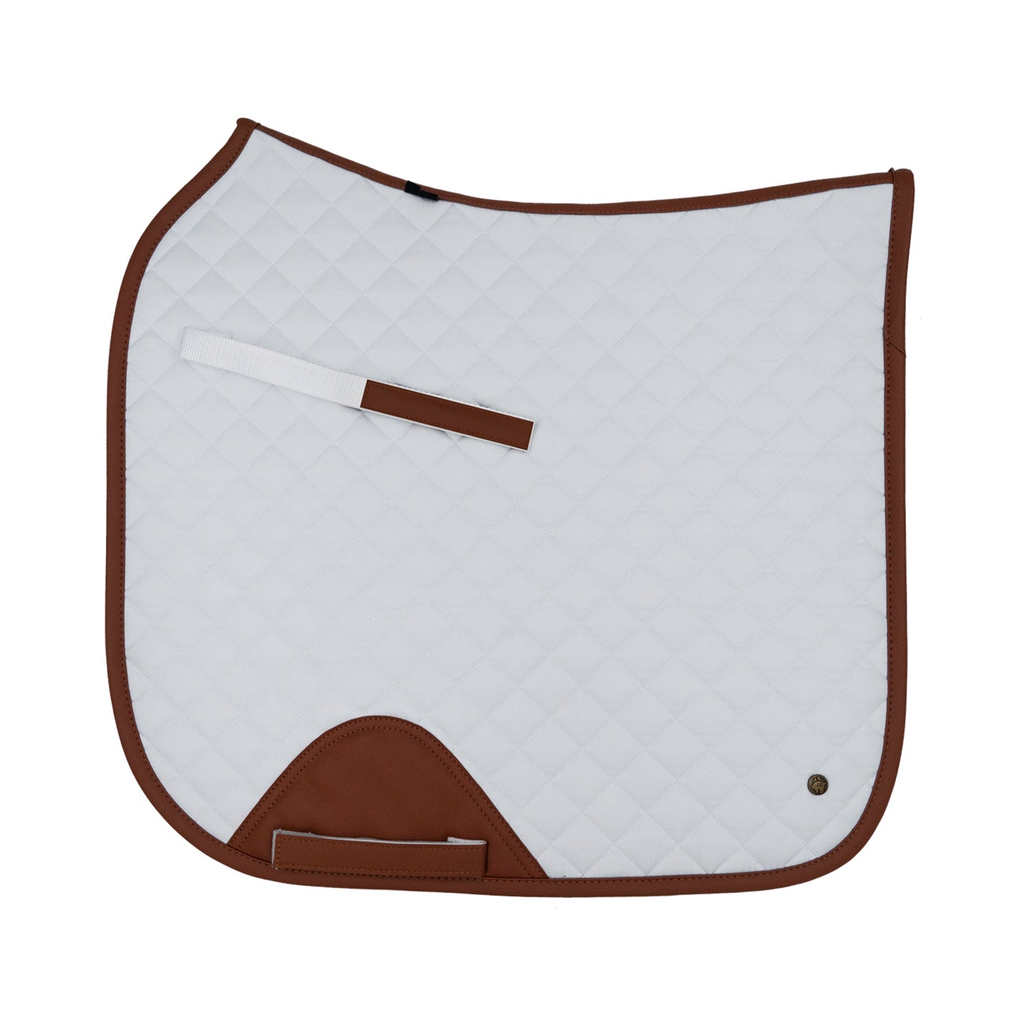 Dressage Pad, White & Cognac