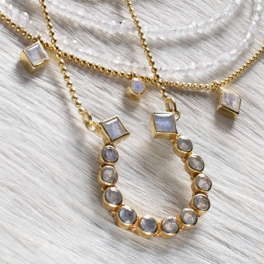 Keepsake Moonstone Horseshoe Necklace