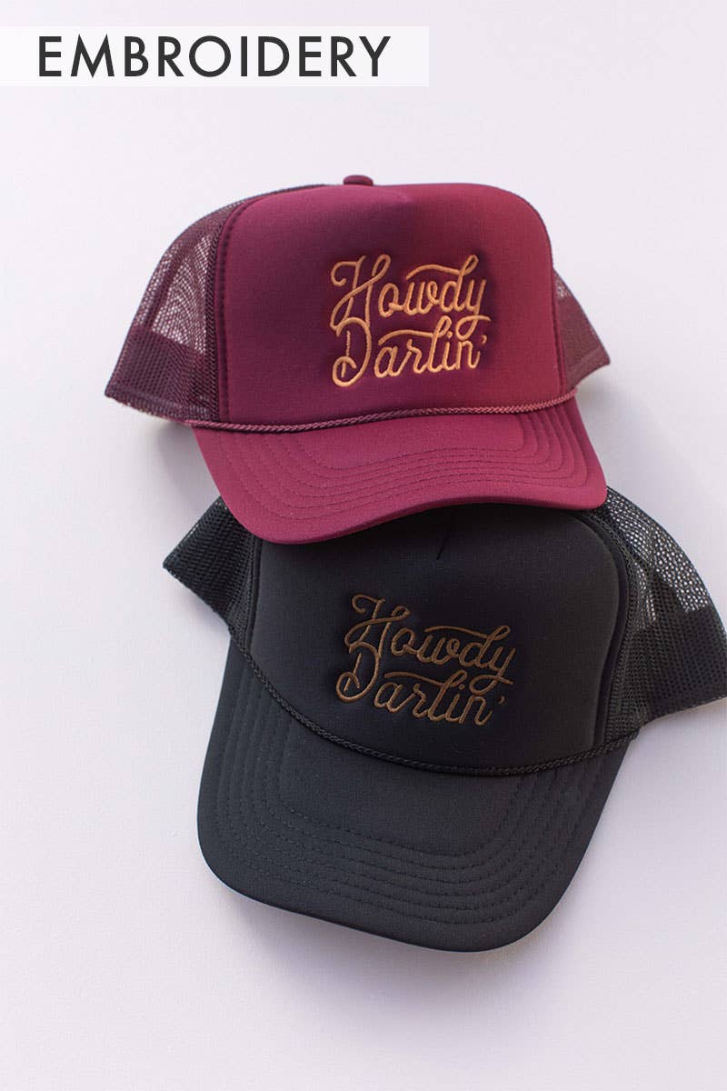 Embroidery Howdy Darling Western Trucker Hat Cap