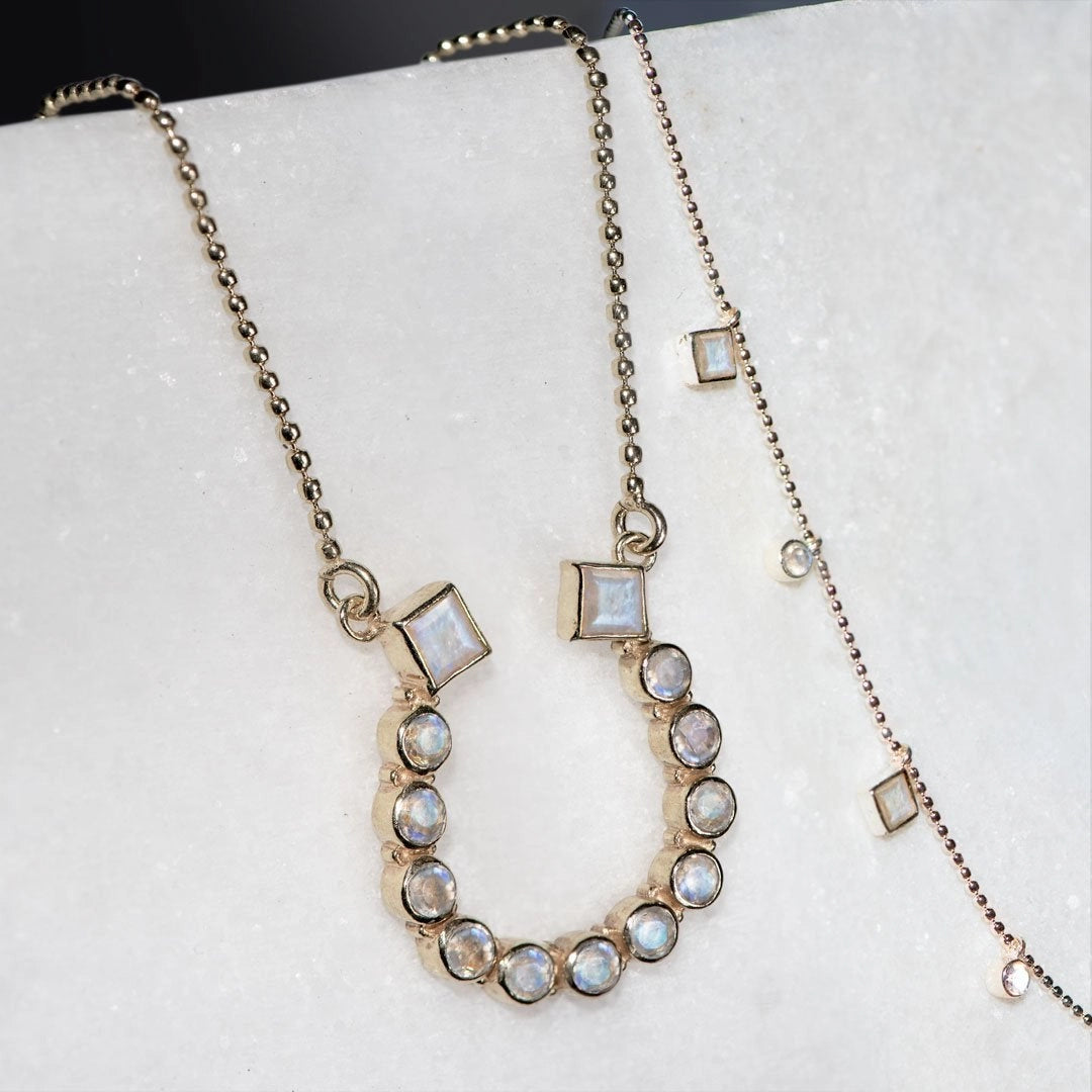 Keepsake Moonstone Horseshoe Necklace
