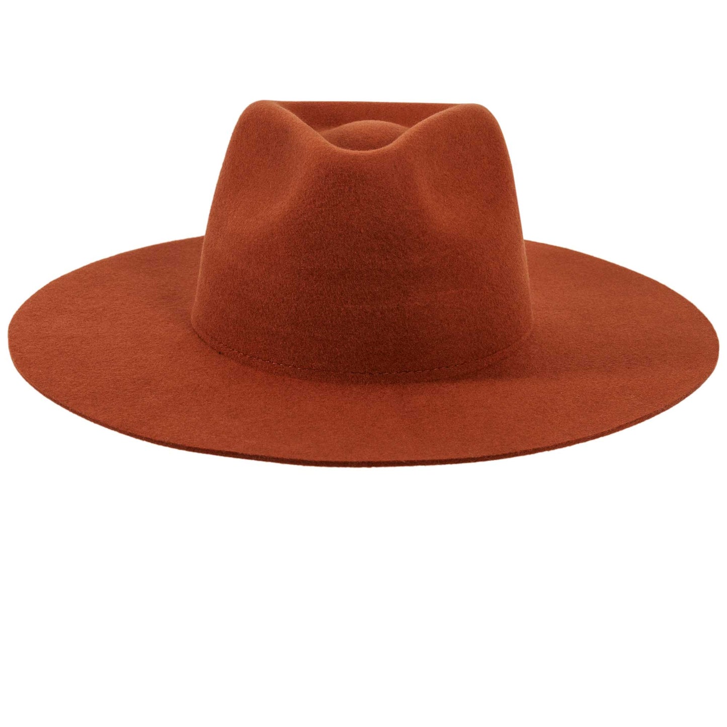 100% Wool Felt Flat Brim Fedora Hat - Style Rancher