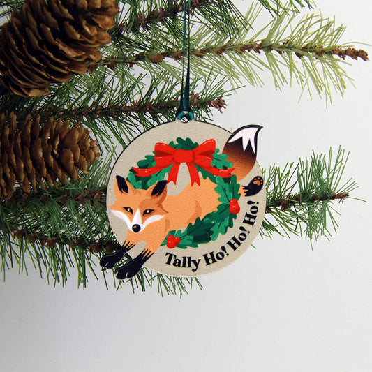 Tally Ho! Ho! Ho! Holiday Fox Christmas Tree Ornament