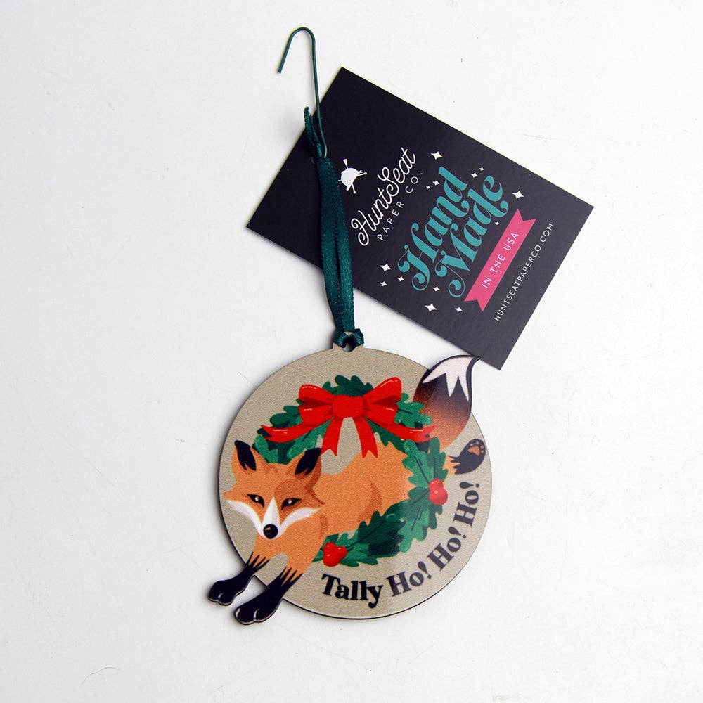 Tally Ho! Ho! Ho! Holiday Fox Christmas Tree Ornament