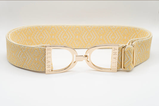Buttercream Tribal - 1.5" Gold Stirrup Elastic Belt