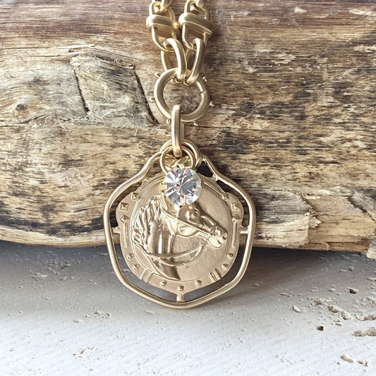 Horse Necklace with crystal