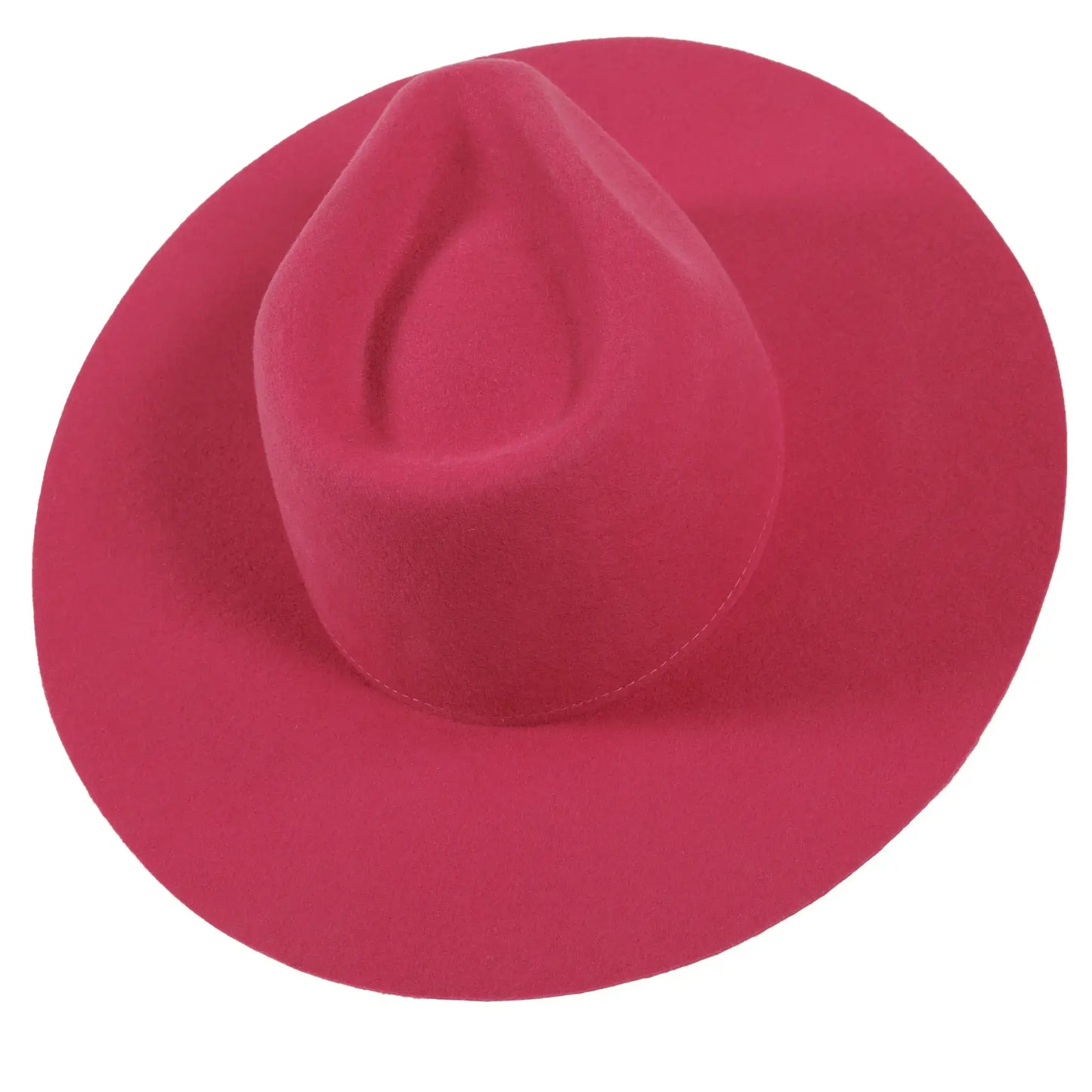 100% Wool Felt Flat Brim Fedora Hat - Style Rancher