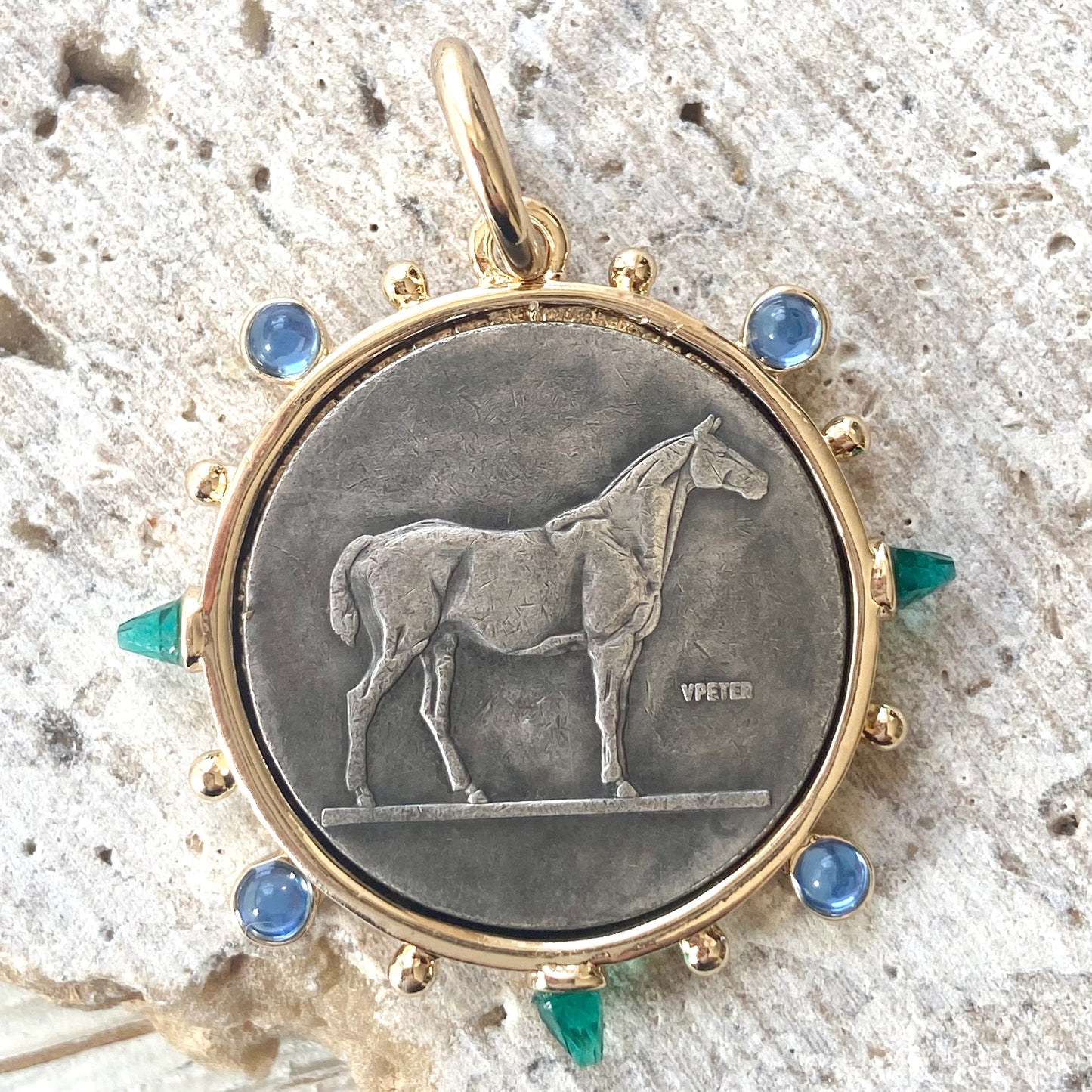 French Horse Coin Necklace