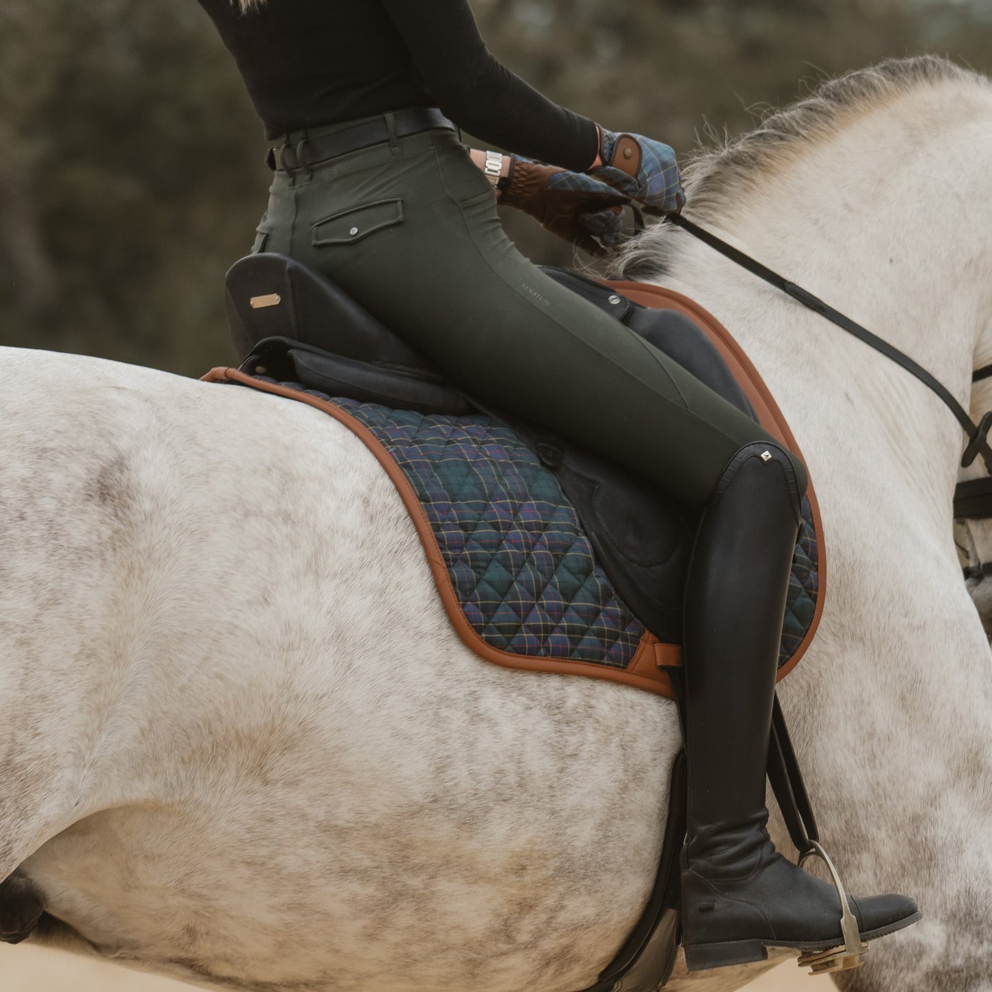 Dressage Pad, Hunter Field Plaid
