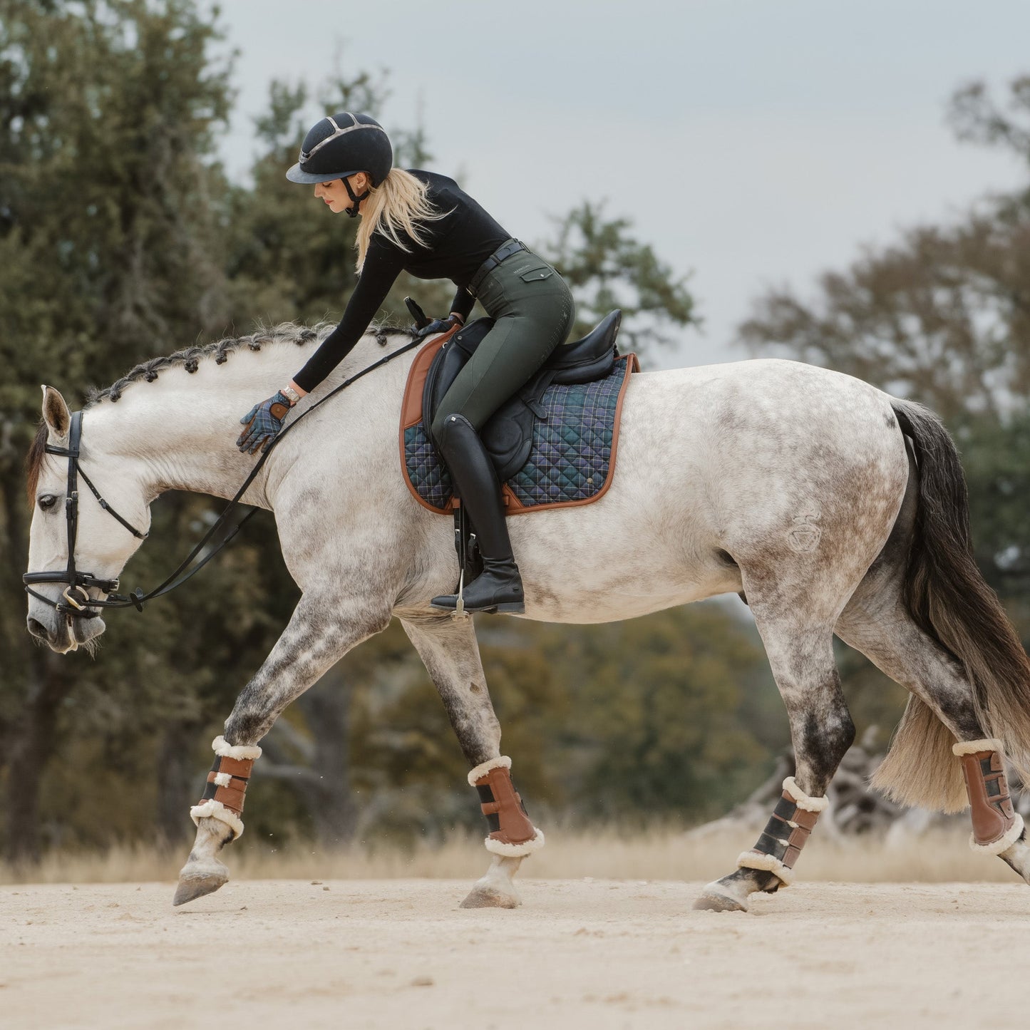 Dressage Pad, Hunter Field Plaid